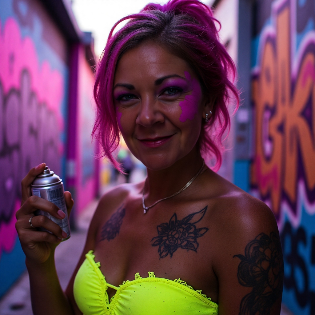 Urban graffiti scene